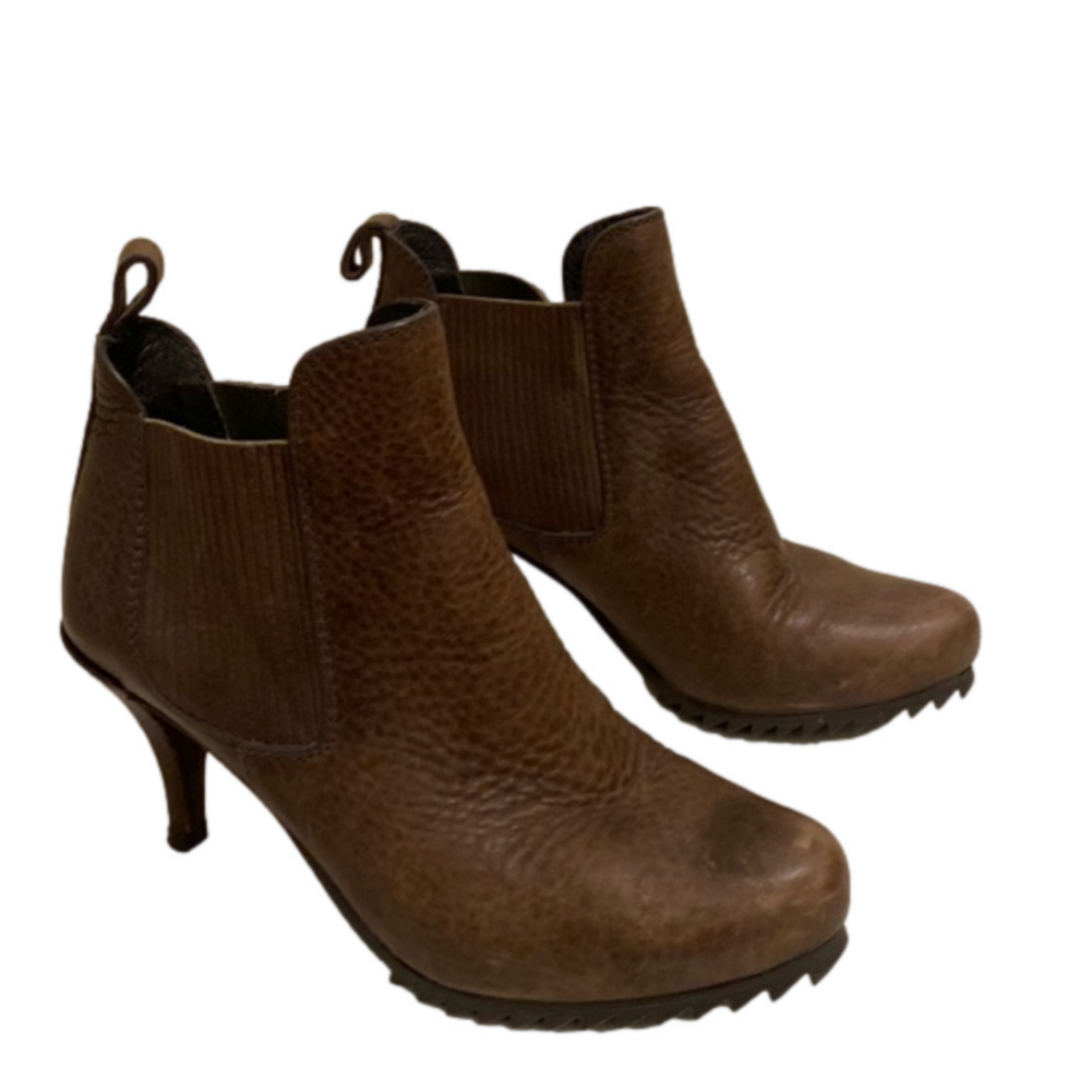 PEDRO GARCIA MADE IN SPAIN BROWN LEATHER BOOTS. Size 37